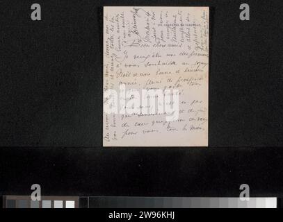 Brief an Philip Zilcken und Henriette Wilhelmina van Baak, Hélène van Goethem, 1911 Brief das Eles-Papier. Tinte schreiben (Prozesse) / Stift / Druck Brüssel Stockfoto