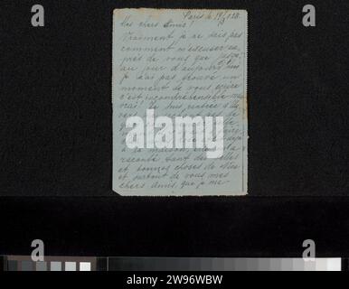 Brief an Philip Zilcken und Henriette Wilhelmina van Baak, 1923 Brief Pariser Zeitung. Tinte schreiben (verarbeitet) / Stift Antwerpen. Schön Stockfoto