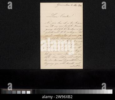 Brief an Henriette Wilhelmina van Baak und Philip Zilcken, 1906 Brief Gravenstein Papier. Schreiben von Tinte (Prozesse) / Leben mit Stift Stockfoto