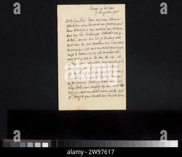 Brief an Jan Veth, Antoon Derkinderen, 1906 Brief Laren Paper. Tinte schreiben (verarbeitet) / Stift Stockfoto