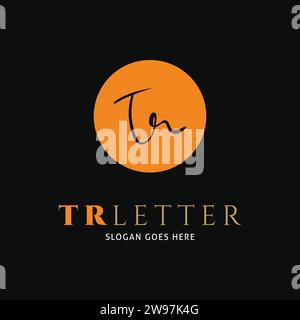 Initial Letter TR Signature Icon Vektor Logo Vorlage Illustration Design Stock Vektor