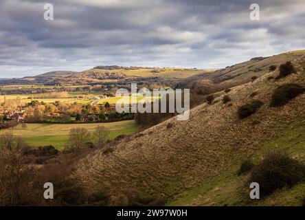 Schöne Aussicht östlich vom Fulking Steilhang im Süden West Sussex Südosten Englands Großbritannien Stockfoto