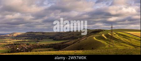 Schöne Aussicht östlich vom Fulking Steilhang im Süden West Sussex Südosten Englands Großbritannien Stockfoto