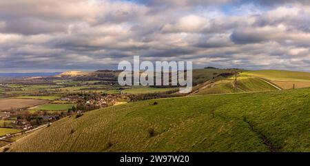 Schöne Aussicht östlich vom Fulking Steilhang im Süden West Sussex Südosten Englands Großbritannien Stockfoto