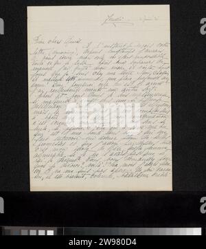 Brief an Henriette Wilhelmina van Baak und Philip Zilcken, nach 1921 Brieftinte Schreiben (Verfahren) / Stiftfamilienleben Stockfoto