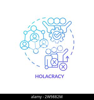 Schlanke Linie, einfaches Verlaufssymbol mit Holakracy-Symbolen Stock Vektor