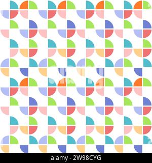 Abstrakte Formen nahtloses Muster im flachen Retro-Stil. Geometrische, minimalistische Formen. Vektorillustration auf weißem Hintergrund. Stock Vektor