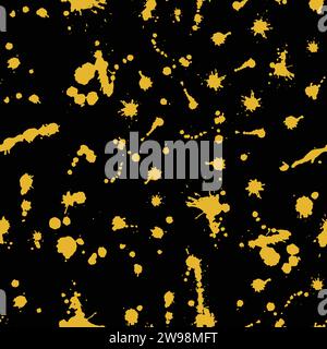 goldene Tinte Wasser Spritzen nahtlose Hintergrund Vektor Stock Vektor