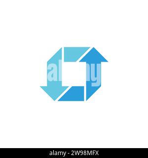 Quadrat nach oben nach unten Austausch Pfeil Logo Vektor Stock Vektor