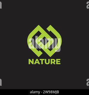 Buchstabe n Linked Leaf Nature Symbol Logo Vektor Stock Vektor