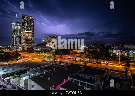 Gold Coast, Queensland, Australien - Lightning in Broadbeach Stockfoto