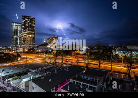 Gold Coast, Queensland, Australien - Lightning in Broadbeach Stockfoto