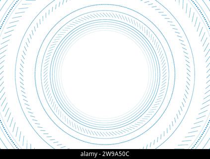 Blaue HUD-Runde Linien abstrakter technischer minimaler Hintergrund. Vector Digital Art Design Stock Vektor