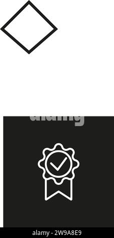 Qualitätsgarantie-Symbol im Outline-Design. Genehmigtes, zertifiziertes Zeichen. Qualität. Bearbeitbare Kontur. Konzept des minimalen Verbraucherschutzemblems oder Stock Vektor