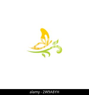 Schönes Schmetterlingslogo in der Natur. Schmetterlingssymbol Stock Vektor