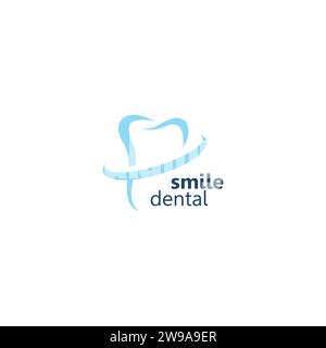 Smile Dental Logo In Blauer Farbe Stock Vektor