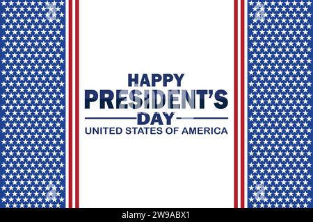 Vektor-Illustration zum „Happy President's Day“. Urlaubskonzept. Vorlage für Hintergrund, Banner, Karte, Poster mit Textbeschriftung. Stock Vektor