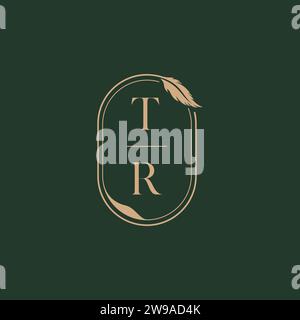 TR Feather Concept Design-Ideen für das Hochzeitsmonogramm als Inspiration Stock Vektor