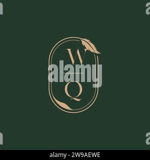 WQ Federkonzept Design-Ideen für das Hochzeitsmonogramm-Logo als Inspiration Stock Vektor