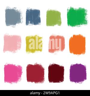 Mehrfarbige Pinseldrucke in Pastellfarben Stock Vektor