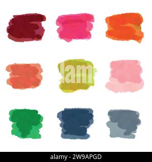 Satz abstrakter Drucke von Aquarellpinseln Stock Vektor