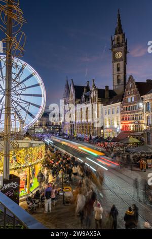 Weihnachtsmarkt in Gent, Belgien Stockfoto