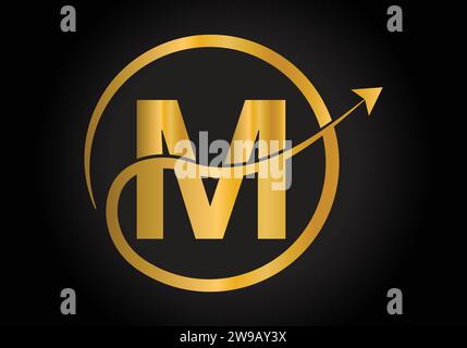 Finanzlogo mit M-Letter-Konzept. Kreatives abstraktes Marketing- und Financial Business-Logo-Design. Stock Vektor