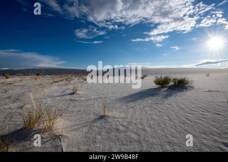 White Sands National Park New Mexico an einem Sommerabend Stockfoto