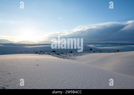 White Sands National Park New Mexico an einem Sommerabend Stockfoto