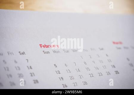 Monate und Daten im Kalender Neujahr 2017 Stockfoto