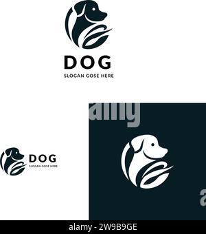 Ein verspieltes Logo mit einem Hund Stock Vektor