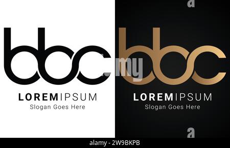 Luxuriöses Initial BBC Monogramm-Logo-Design mit Textbuchstaben Stock Vektor