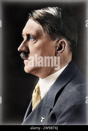 Porträt von Adolf Hitler. Datum: 19. März 1932. Stockfoto