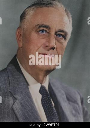 Porträt von Franklin D. Roosevelt. Jahr 1938. Stockfoto