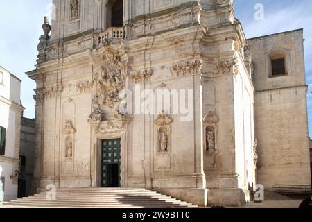 Martina Franca, Italien. Außenansicht der Kirche St. aus dem 18. Jahrhundert Martin von Tours. Stockfoto