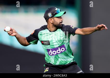 Sydney, Australien, 26. Dezember 2023. Melbourne Stars Spieler Haris rauf Fields während des BBL-Spiels zwischen den Sydney Sixers und den Melbourne Stars am 26. Dezember 2023 auf dem Sydney Cricket Ground. Quelle: Pete Dovgan/Speed Media/Alamy Live News Stockfoto