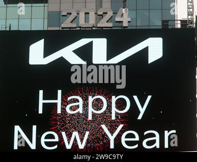 New York, NY, USA. Dezember 2023. Die 2024 Nummern, die auf dem One Times Square für die diesjährige Silvesterfeier am Times Square im New York City zu sehen sind. Dezember 2023 Credit: Rw/Media Punch/Alamy Live News Stockfoto