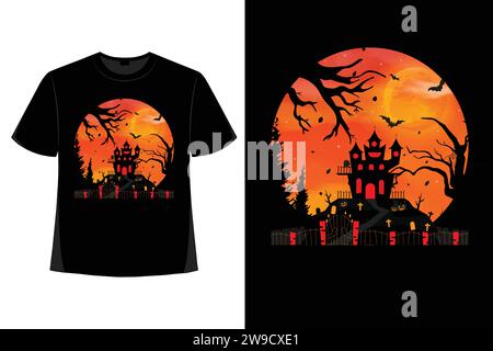 Halloween T-Shirt Design, halloween Tag, gruselig, lustiges Skelett, Kürbis, Vektor, gruselige Saison, Sublimation, Design, Horror, t-Shirt-Design. Stock Vektor