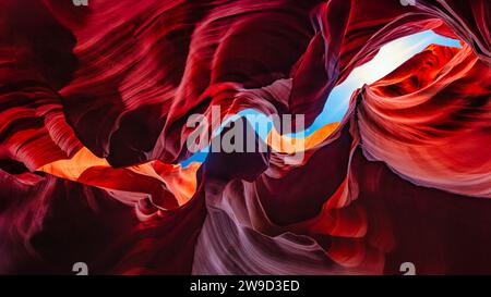 Ein wunderschöner, ruhiger Blick auf den Antelope Canyon in der Nähe von Page, Arizona, USA. Stockfoto