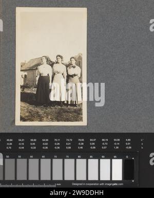 Drei junge Frauen in ein paar Häusern, links hängt die Wäsche, Anonym, ca. 1905 - ca. 1910 Foto dieses Foto ist Teil eines Albums. Vereinigte Staaten von Amerika baryta Papier Gelatine Silber Druck Erwachsene Frau. Die Wäsche hängen, um die Vereinigten Staaten von Amerika zu trocknen Stockfoto