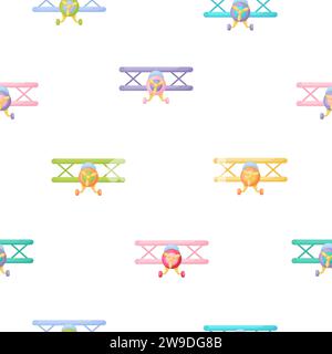 Niedliches nahtloses Kindermuster mit Flugzeugen. Kreative Textur für Kinder für Stoffe, Verpackungen, Textilien, Tapeten, Bekleidung. Vektorabbildung Stock Vektor