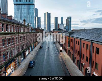 Luftbild von Deansgate Manchester Stockfoto