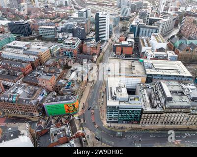 Luftbild der Manchester Stockport Road Stockfoto
