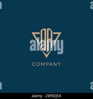 DA-Logo-Initialen in Dreiecksform, kreative Vektorgrafik im Logo-Design Stock Vektor