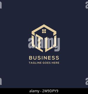 Initialen IL-Logo mit abstrakter Hauptdach-Sechseck-Form, einfache und moderne Immobilien-Logo-Design-Vektorgrafik Stock Vektor