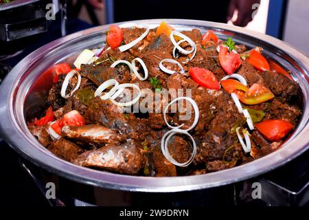 Srilankische Spezial-frittiertes Fischbuffet Stockfoto