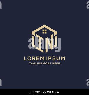 Initialen IM Logo mit abstrakter Home Dach sechseckiger Form, einfache und moderne Immobilien Logo Design Vektorgrafik Stock Vektor