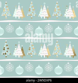 Nahtloses Weihnachtsmuster mit Gold Stock Vektor