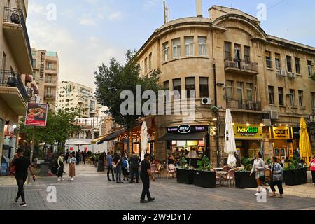 Ben Yehuda Promenade in Jerusalem. Stockfoto