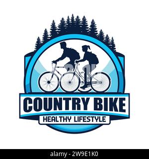Logo-Design Für Den Radsport. Radtour Auf Dem Land Stock Vektor